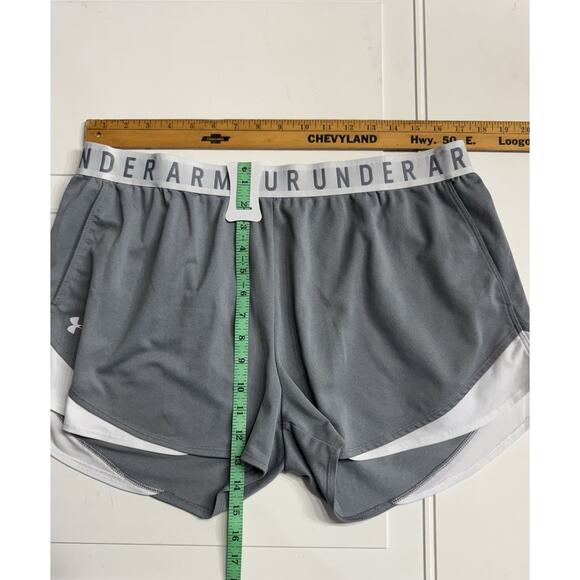 Under Armour HeatGear Shorts Womens Small Gray Stretch Waist Athletic Size XXL - Picture 4 of 5